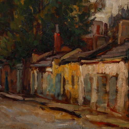 Kalman Kememy (1896 1994) Mid 20th Century Oil, The Workshops II photo Art