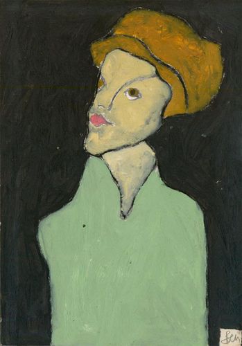 Ben Carrivick Contemporary Oil, Green Tunic