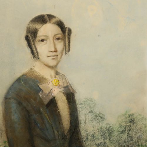 19th Century Pastel Portrait Of Lizzie Ornsby photo Art