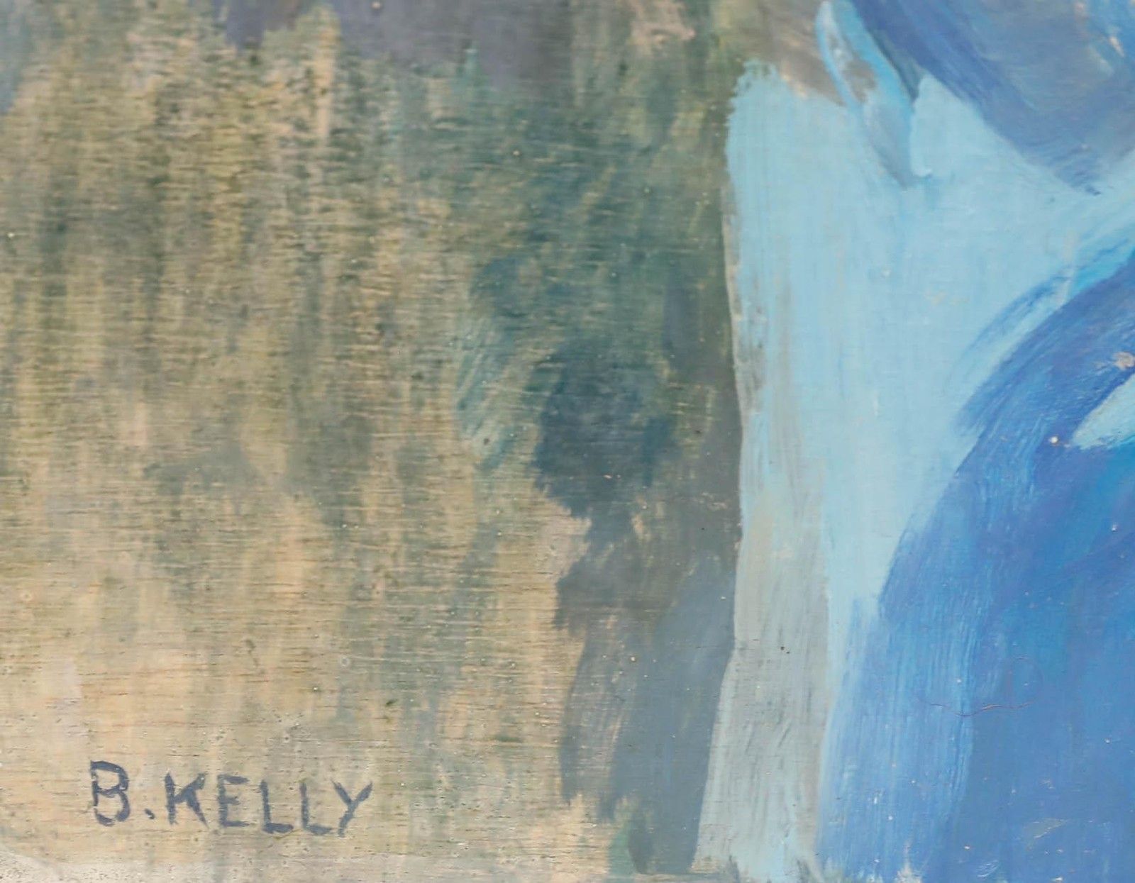 Bernadette Kelly (B.1933) 20th Century Oil, The Blue Towel photo 242.0