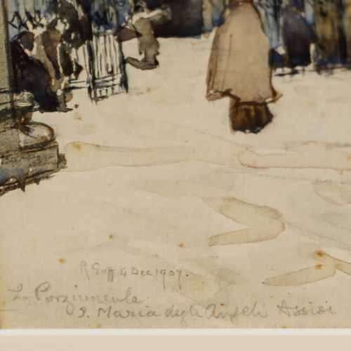 Robert Charles Goff (1837 1922) Framed 1907 Watercolour, La Porziuncola photo vinterior