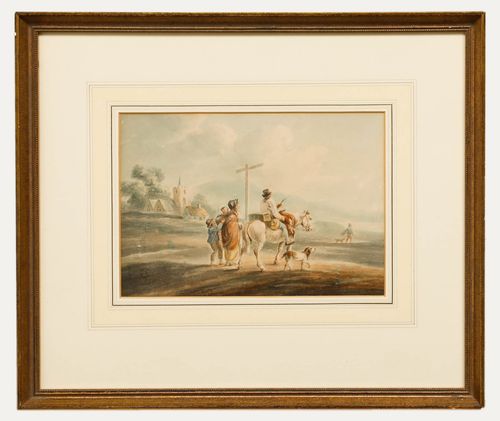 Manner Of Peter Le Cave  19th Century Watercolour, The Road To London
