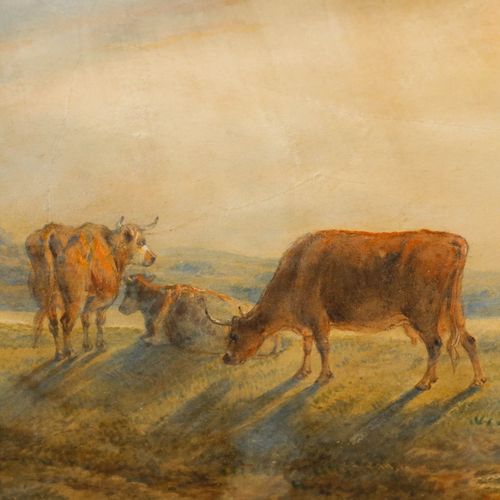Attrib. Henry Earp Senior (1831 1914) Framed Watercolour, Riverside Grazing photo Art