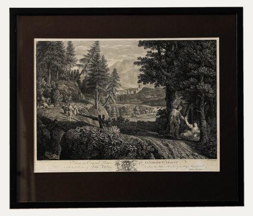William Woollett After Annibale Carracci 19th Century Engraving, Italian Town