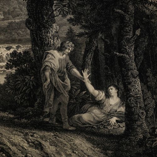 William Woollett After Annibale Carracci 19th Century Engraving, Italian Town photo Art