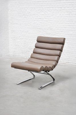 Space Age Leather Cantilever Lounge Chair, 1960s photo for sale