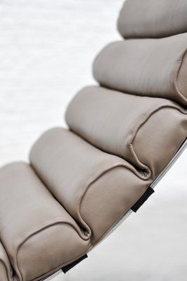 Space Age Leather Cantilever Lounge Chair, 1960s photo vintage