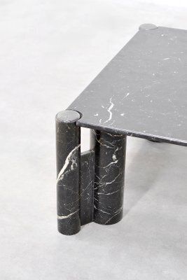 Nero Marquina Marble Coffee Table By Gae Aulenti, 1970s photo for sale
