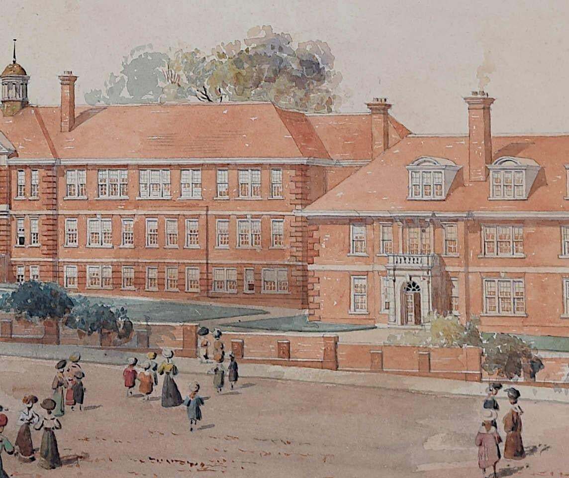 Girls' School Harrogate, Watercolour By Sir George Gilbert Scott photo for sale