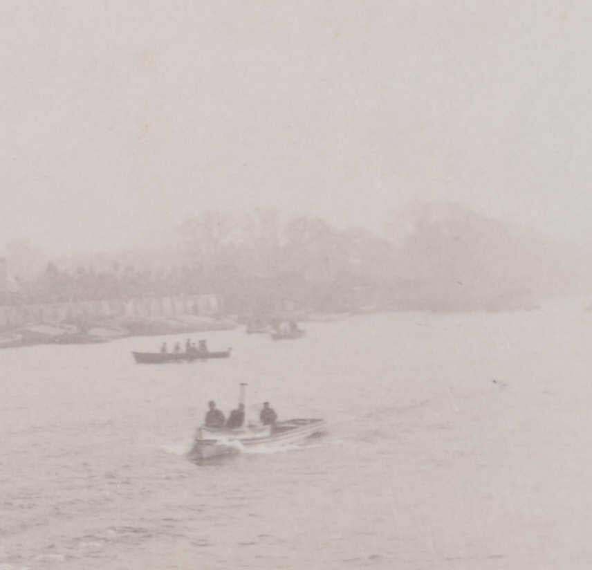 The Boat Race At Hammersmith, 1912, Original Vintage Albumen Print, 1912 photo Art