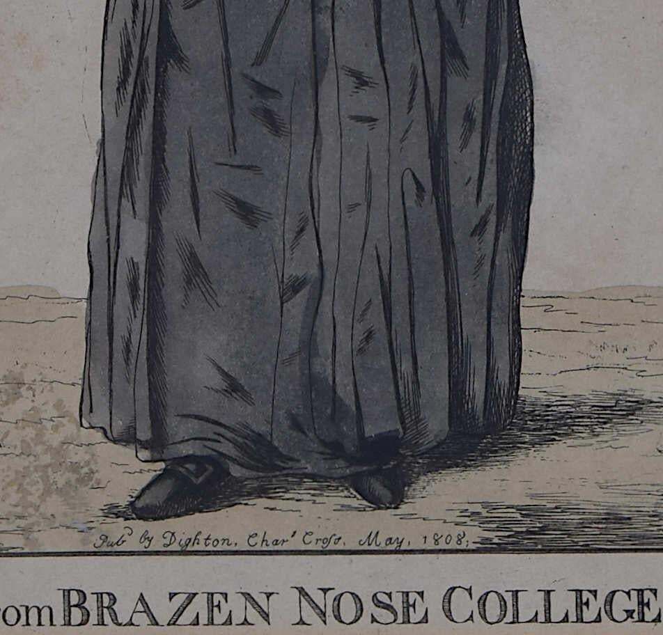 A View From Brazen Nose (Brasenose), Oxford (1808), Engraving By Richard Dighton photo Art