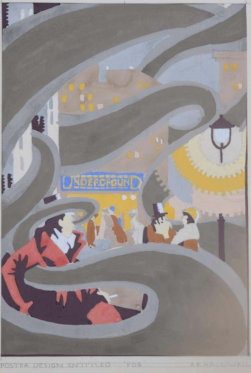 Fog, 1927 Art Deco Poster Design By A. E. Halliwell