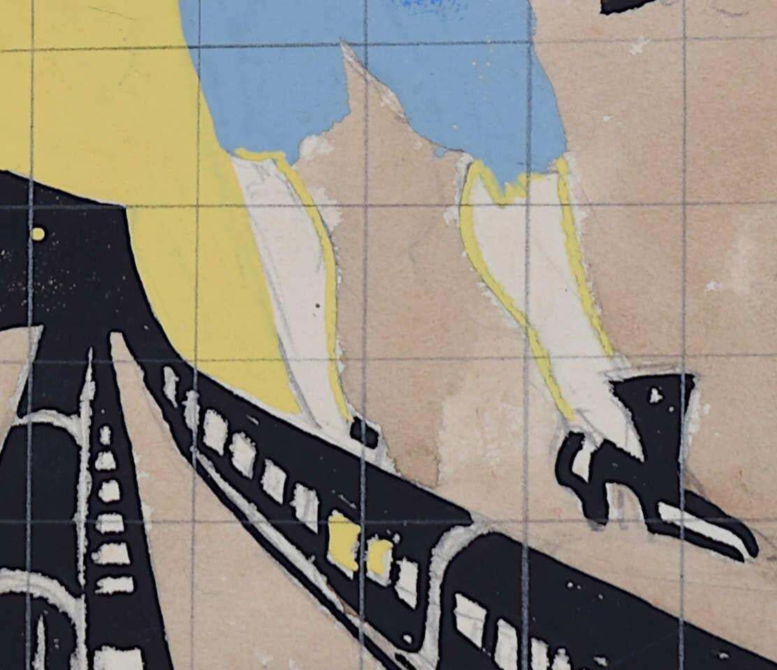 Design For Underground Poster, 1927 Art Deco Design By A. E. Halliwell photo 3510.0
