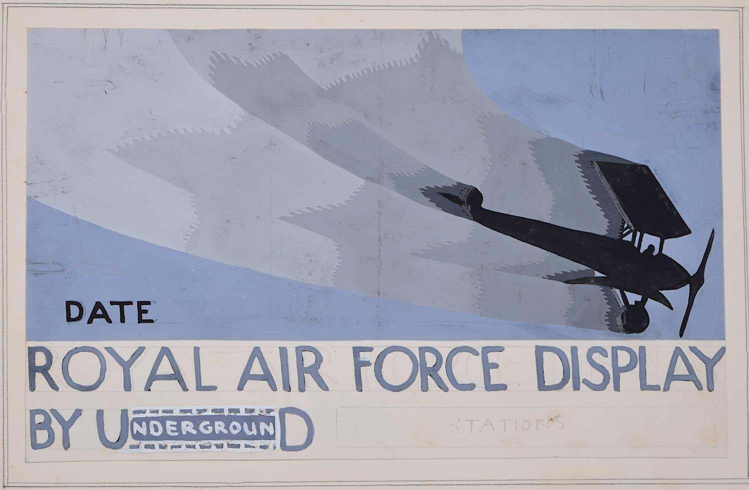 Royal Air Force Display, C.1930 Art Deco Poster Design By A. E. Halliwell