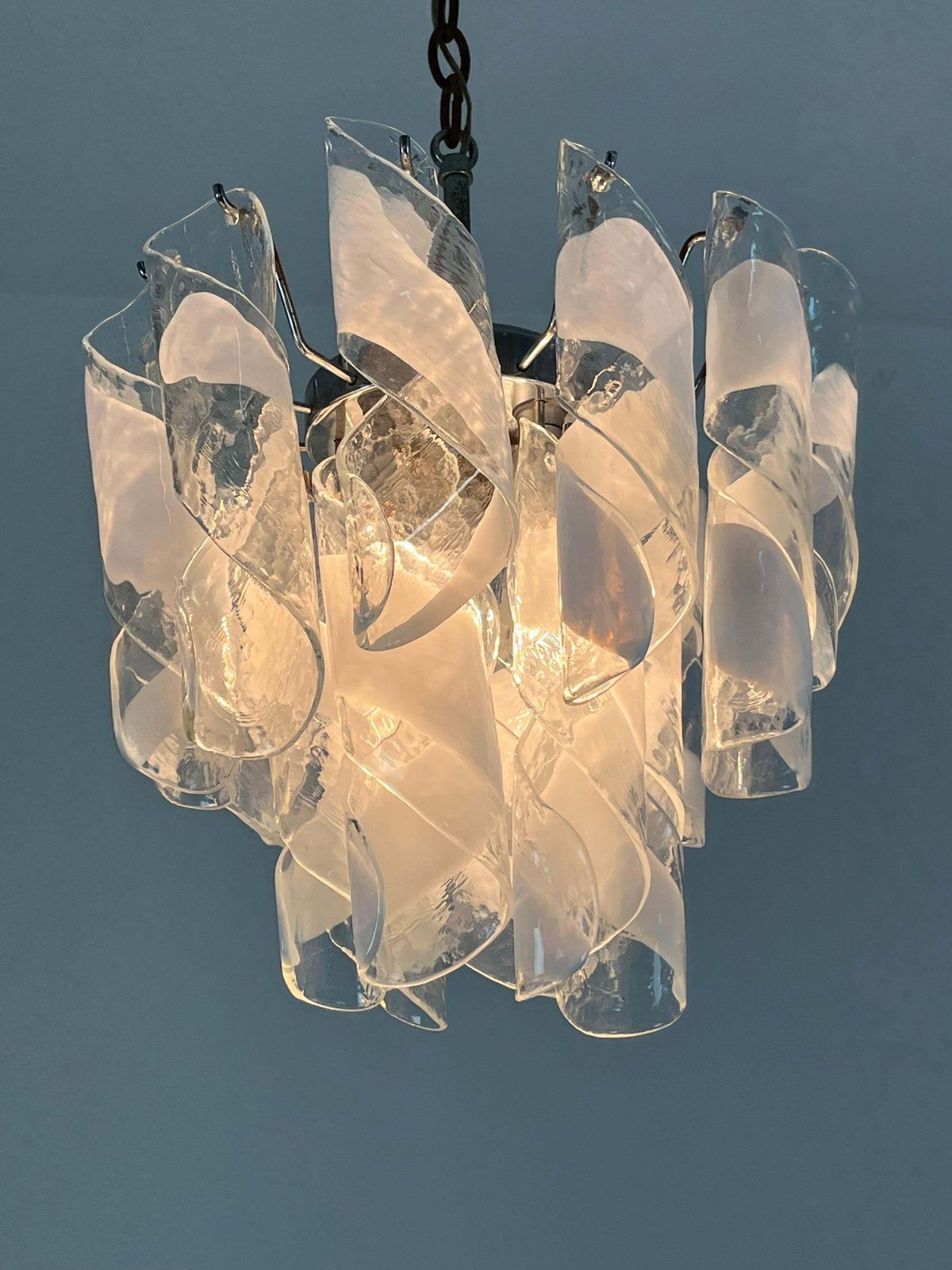 photo furniture Mid Century Murano Glass 4 Light Chandelier, 1960s
