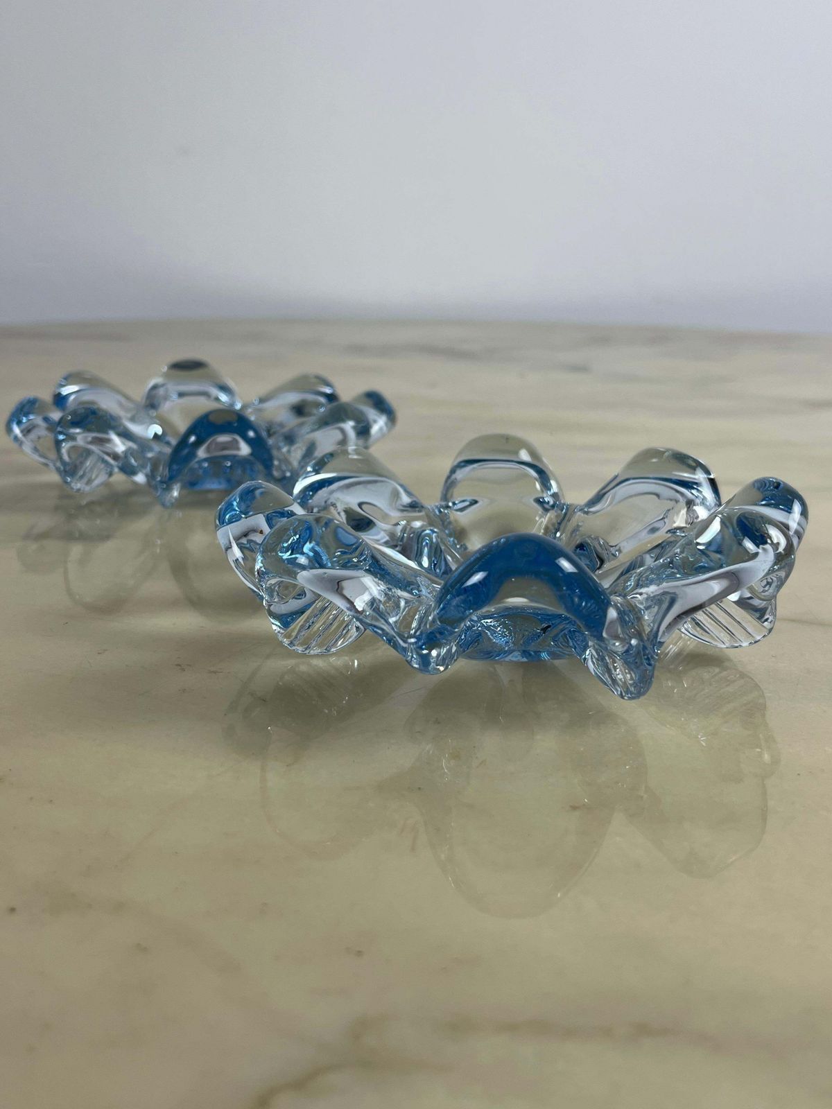 Home Decor Set Of 2 Mid Century Murano Glass Ashtrays 1960s photo