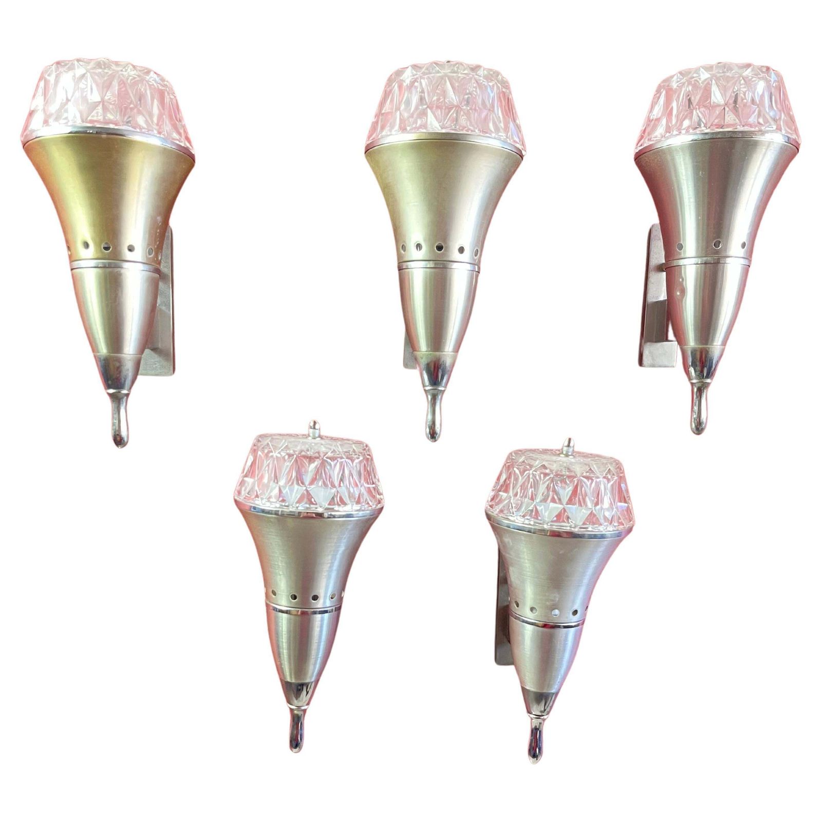 Set Of 5 Mid Century Wall Lamps Attributed To Ignazio Gardella For Azucena 1960s