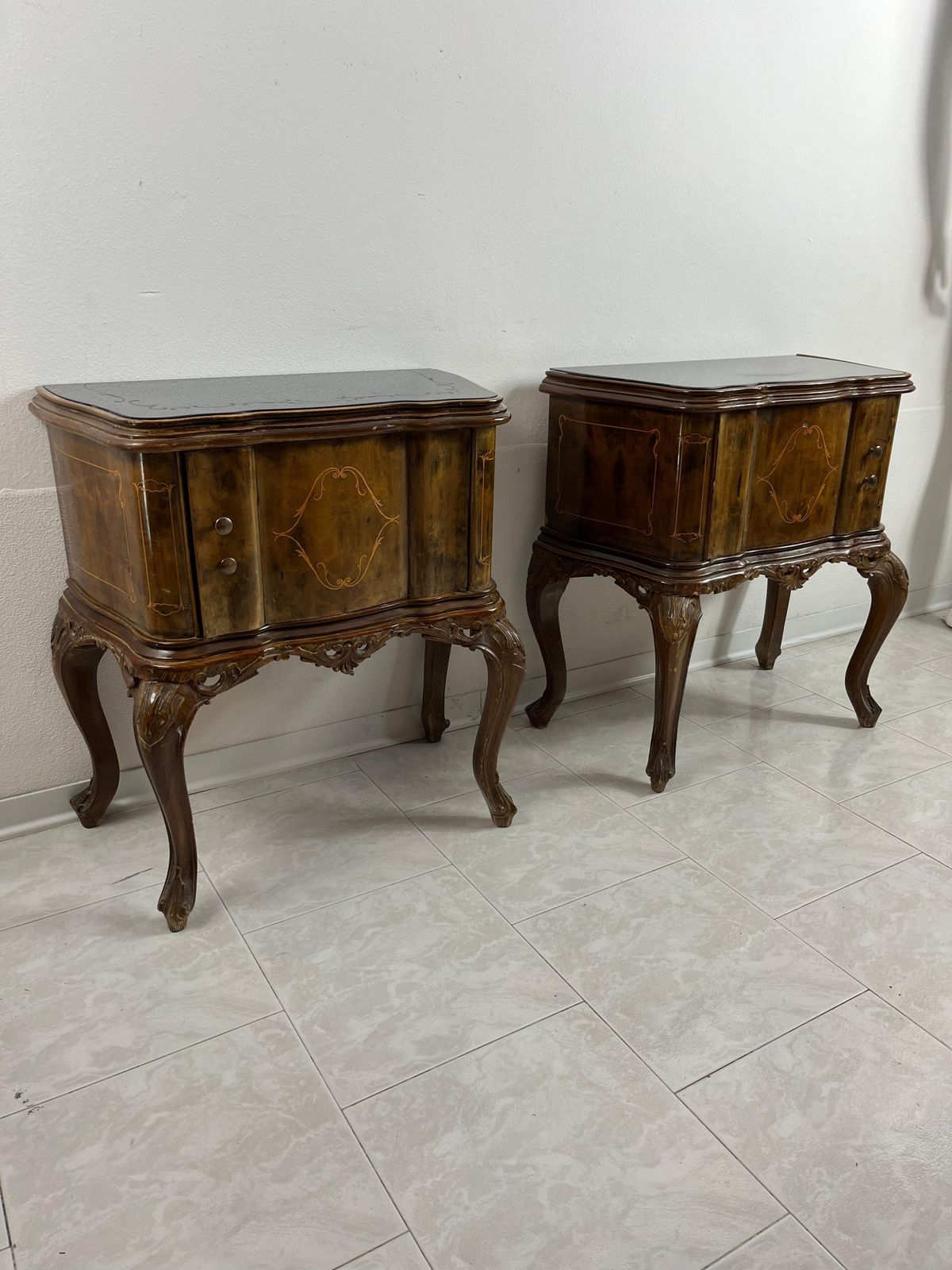 Set Of 2 Mid Century Spinelli & Anzani 1950s Bedside Tables photo vinterior