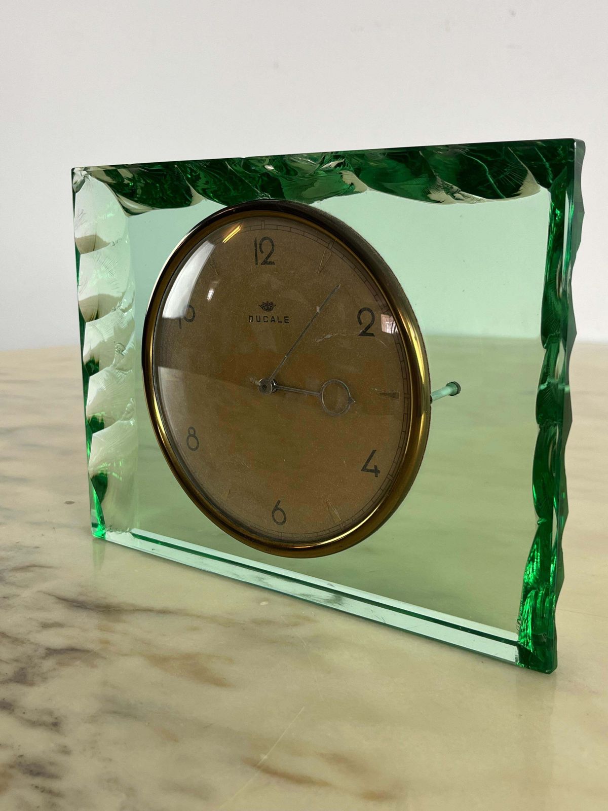 Mid Century Max Ingrand For Fontana Arte Murano Glass Table Clock 1960s photo furniture