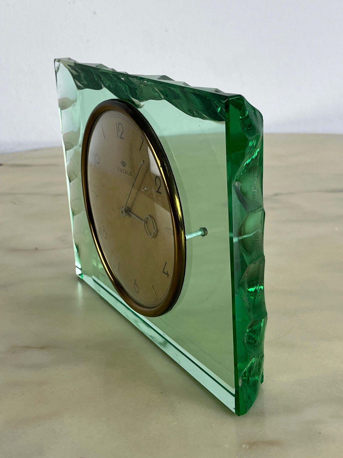 photo vinterior Mid Century Max Ingrand For Fontana Arte Murano Glass Table Clock 1960s