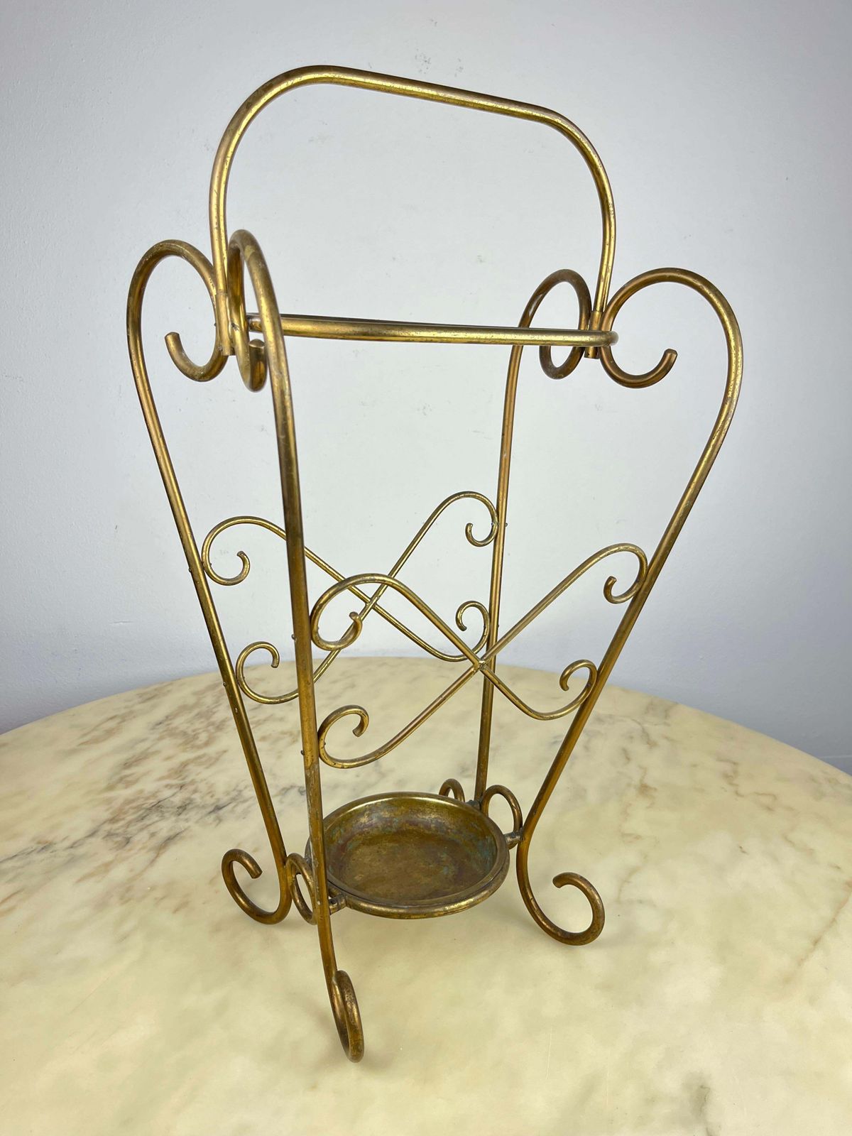 Antique Italian Brass Umbrella Stand, 1950s photo furniture