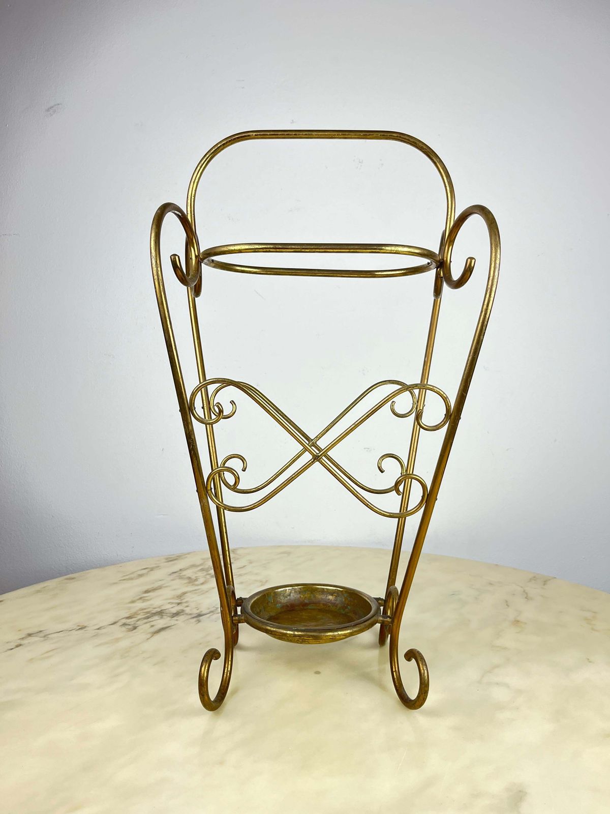Antique Italian Brass Umbrella Stand, 1950s photo buy
