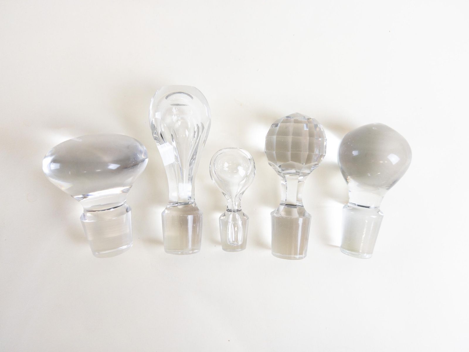 Vintage Glass Wine Stoppers 5 Glass Wine Stoppers photo for sale