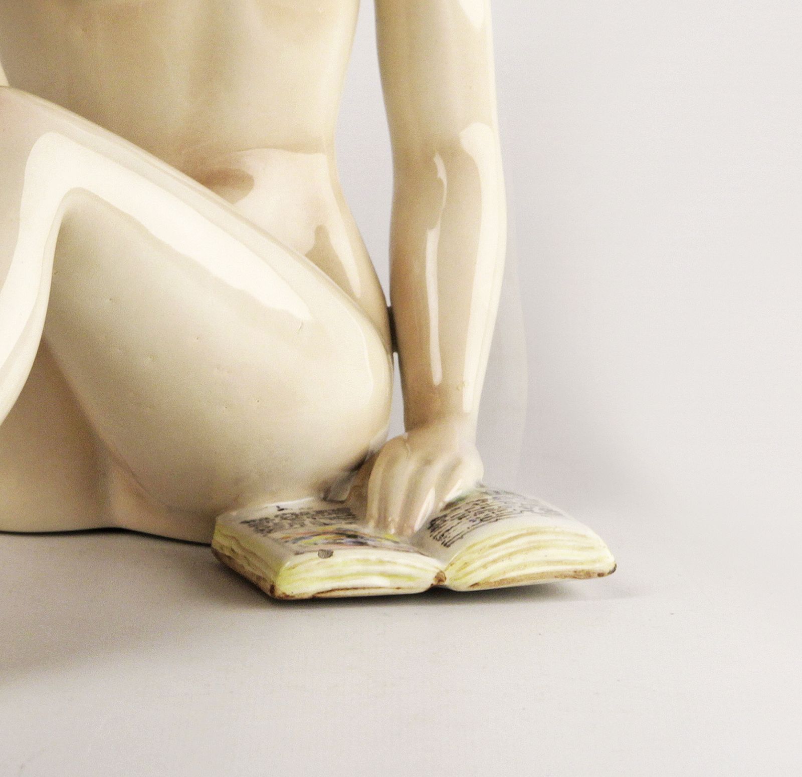 photo furniture Mid 20th Century Glazed Ceramic Naked Woman Figure Sculpture From Torino, Italy
