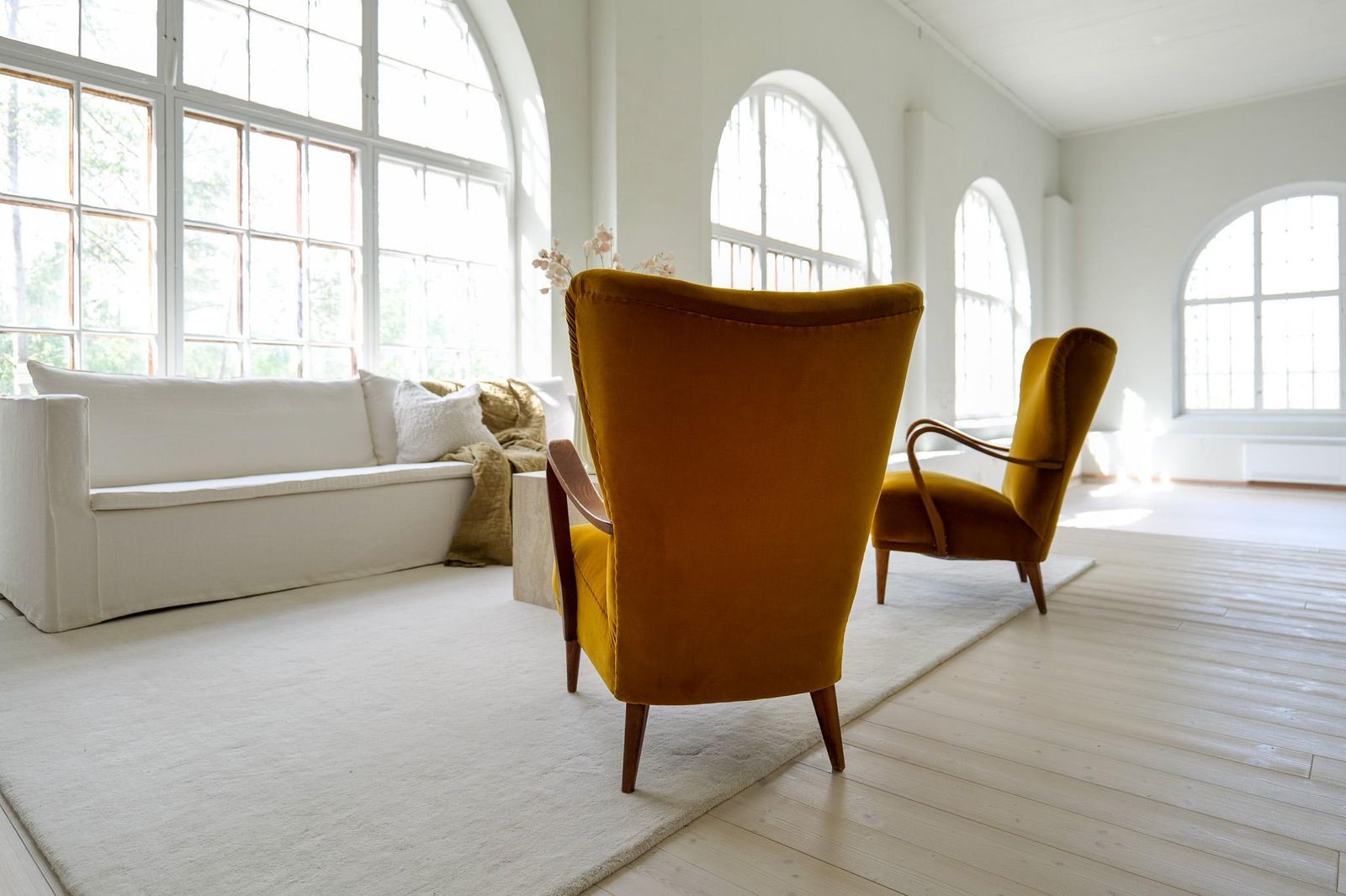 Scandinavian Modern Art Deco Lounge Chairs In Velvet Sweden 1940s photo 11125.0