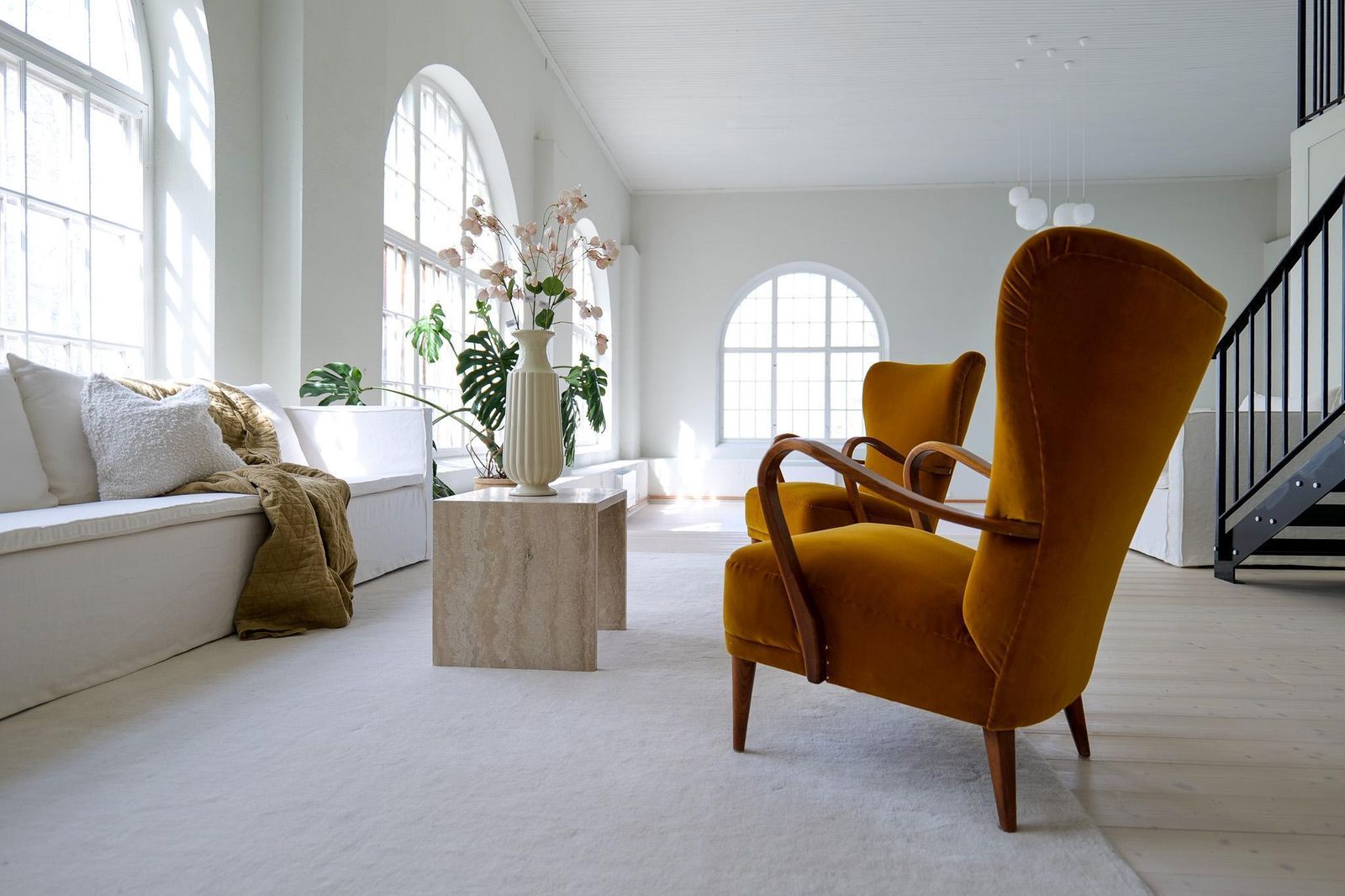 Scandinavian Modern Art Deco Lounge Chairs In Velvet Sweden 1940s photo vinterior