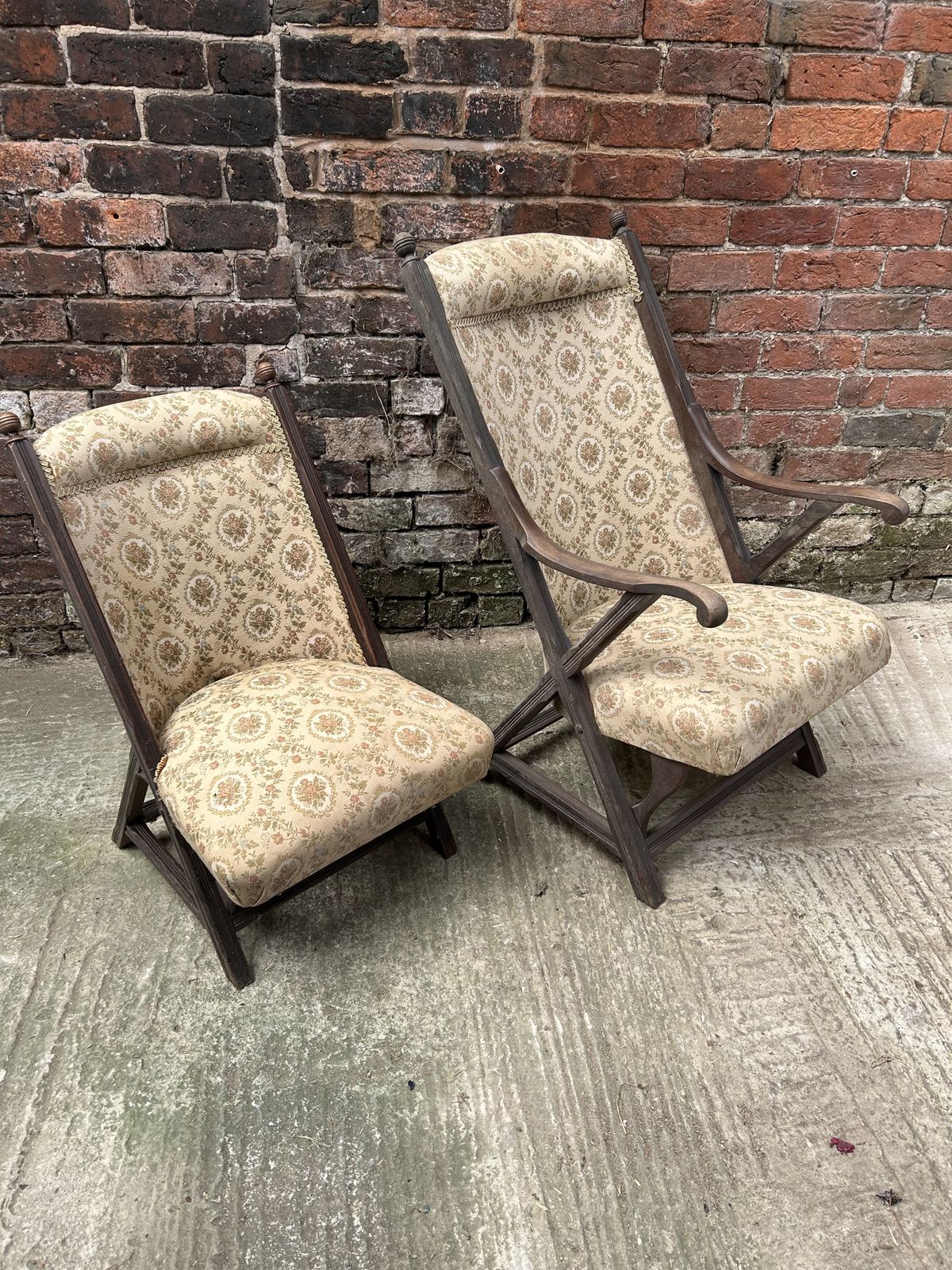 Furniture Ladies And Gentleman's 1900's Steamer Easy Chairs photo