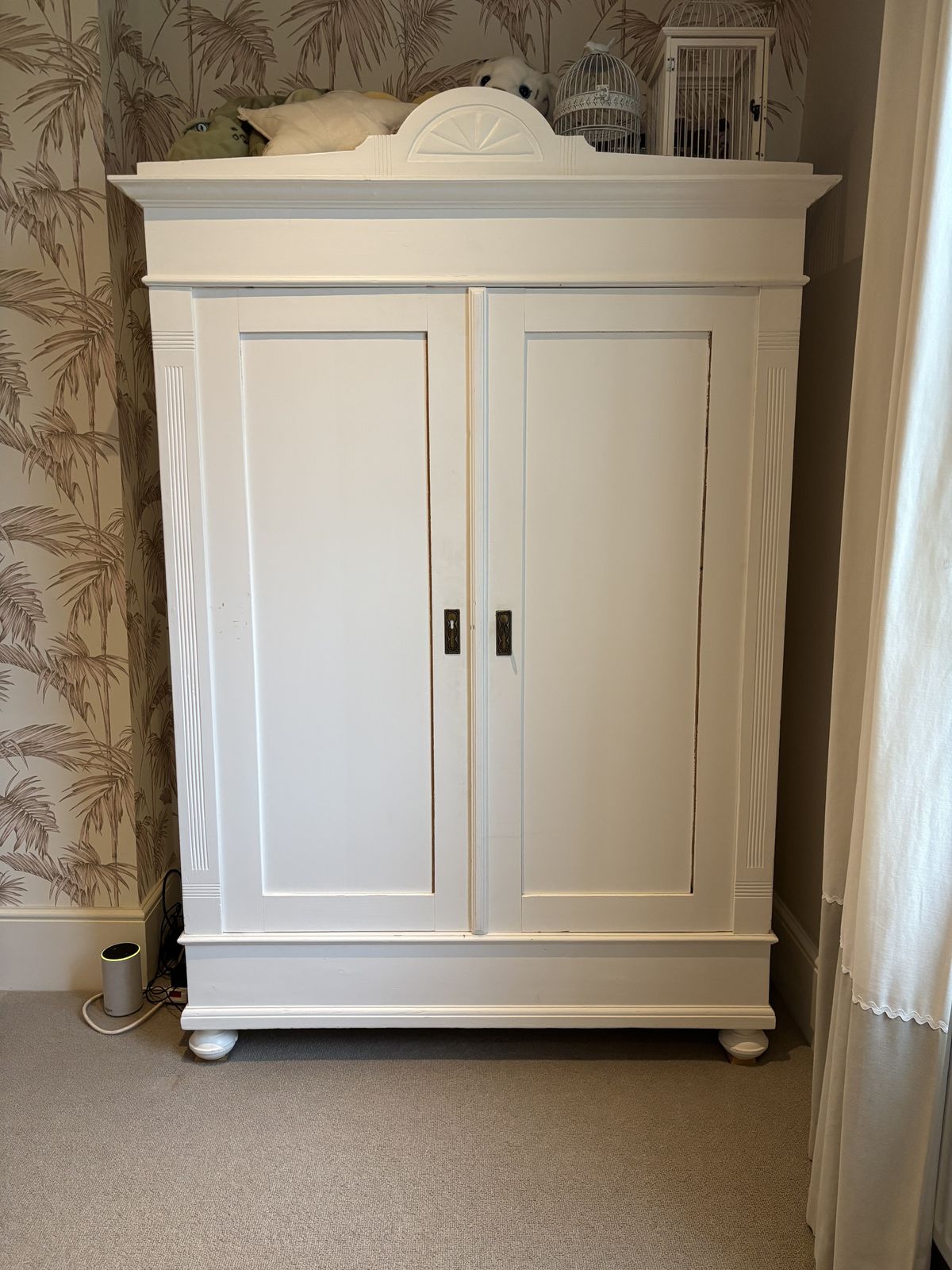 Elegant 19th Century Painted Biedermeier Style Wardrobe photo Furniture
