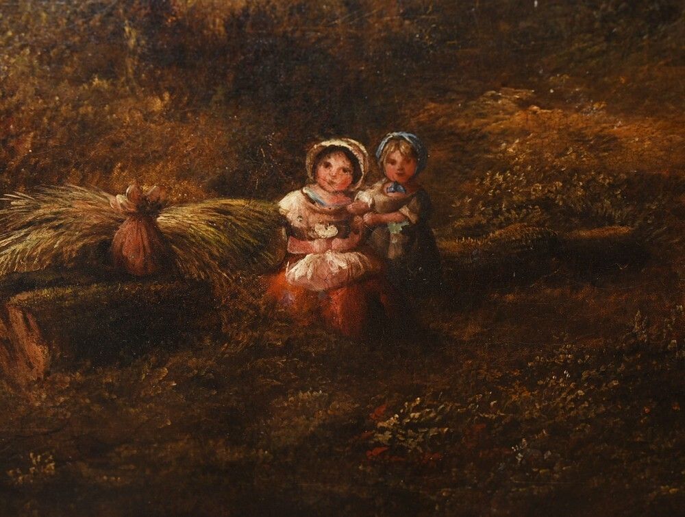 Victorian Oil Painting English Norfolk Landscape Rustic Circa 1860 Arcadia photo for sale