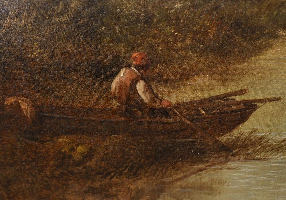 Victorian Oil Painting English Norfolk Landscape Rustic Circa 1860 Arcadia photo buy