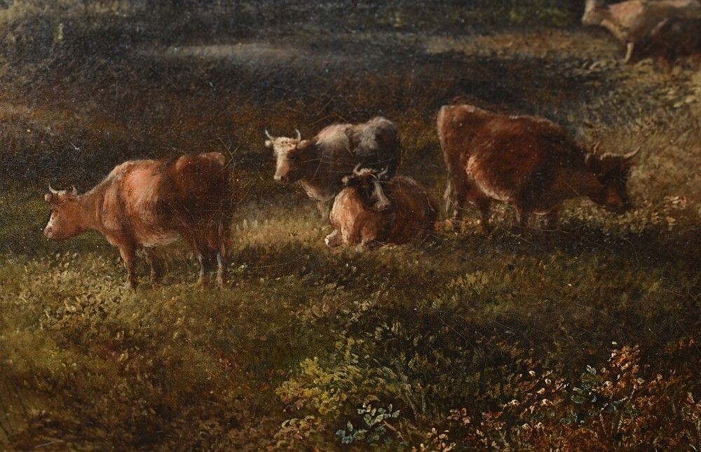 photo furniture Victorian Oil Painting English Norfolk Landscape Rustic Circa 1860 Arcadia