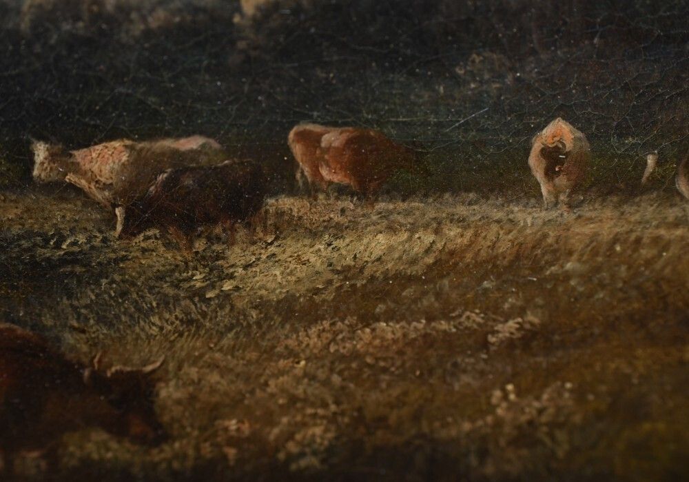 4650.0 Victorian Oil Painting English Norfolk Landscape Rustic Circa 1860 Arcadia photo