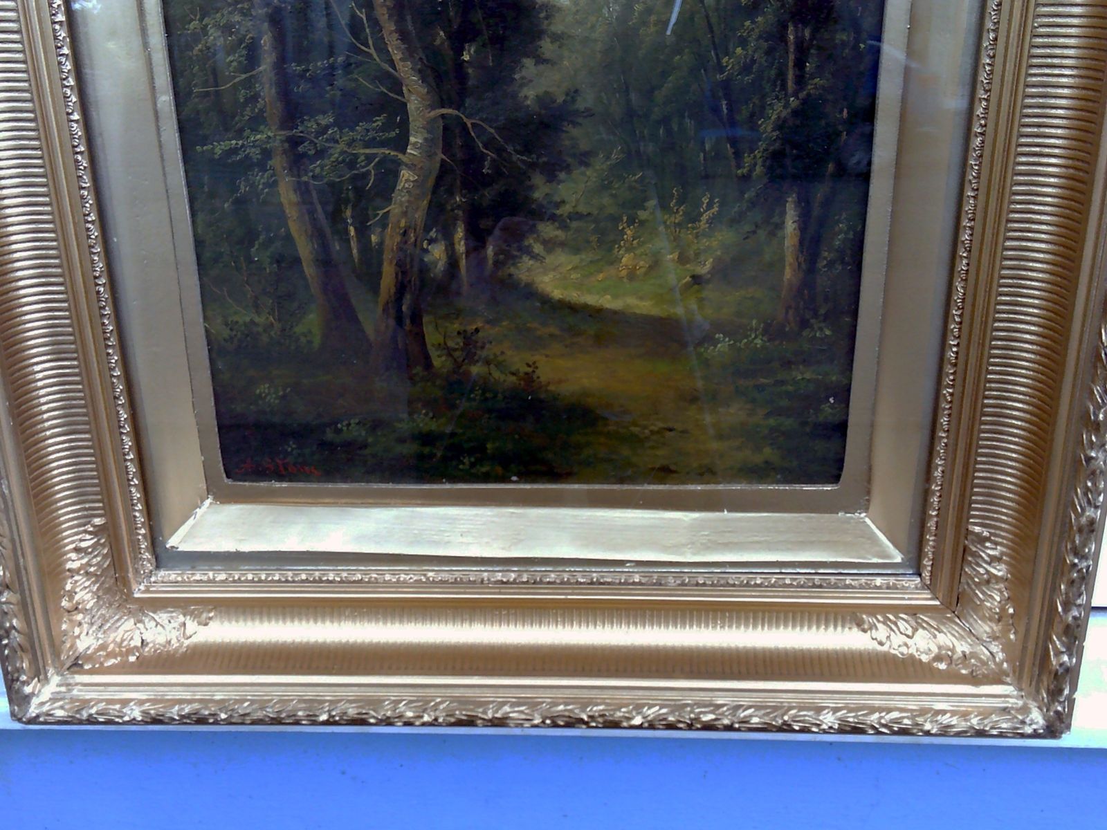 Oil On Canvas; Amy Stone C 1910 2 Period Framed Ormolu Gesso Ref 5191 photo 377.0