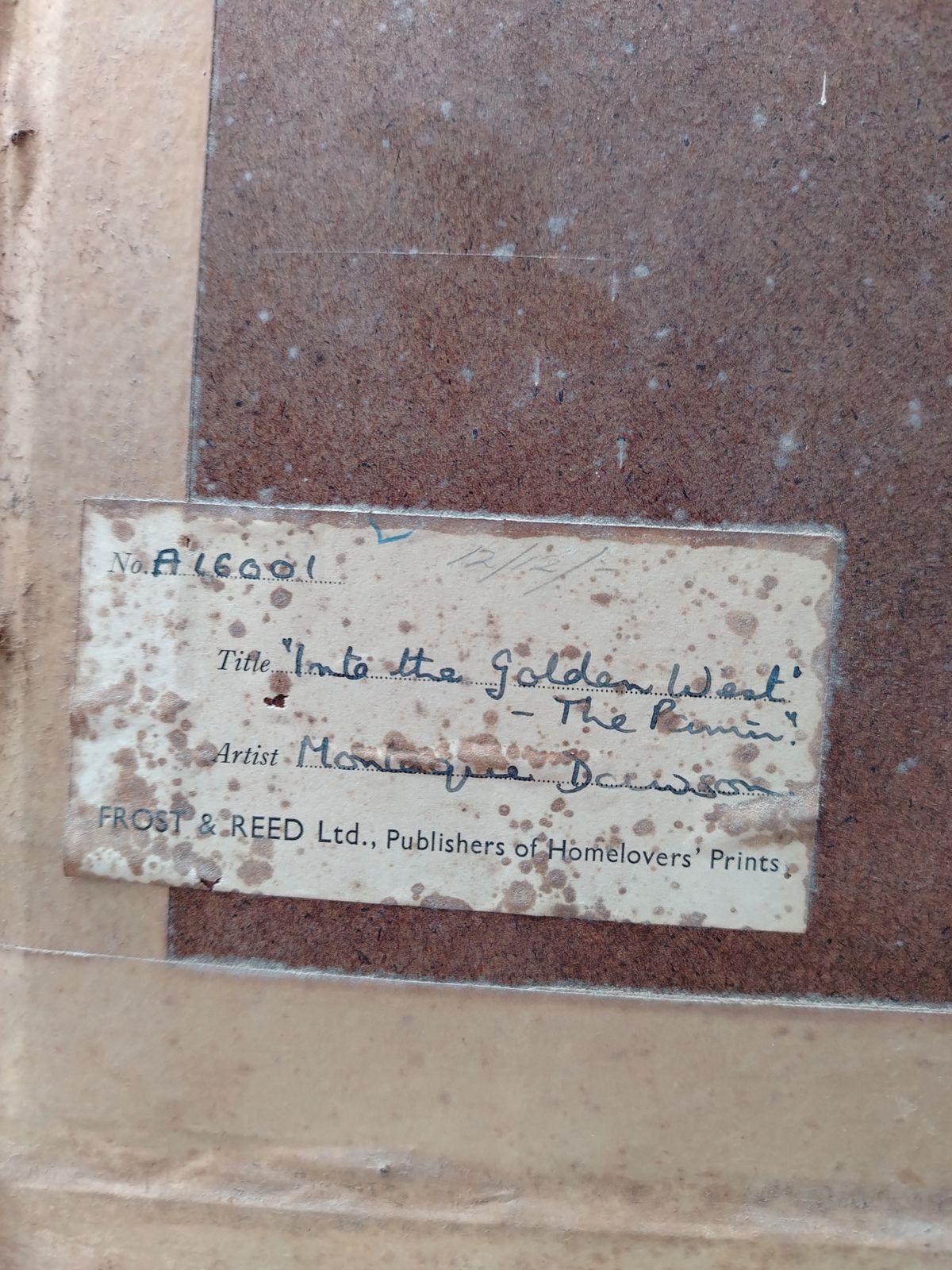 Montague Dawson, 'Into The Golden West' Signed In Pencil, Blind Stamped, Colour photo vinterior