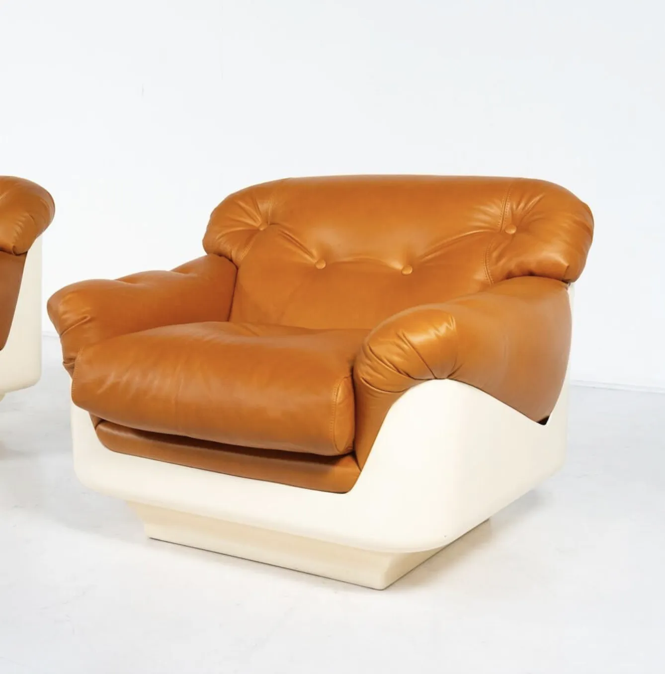 Pair Of Armchairs By Jorge Zalszupin, Fiberglass And Leather, 2 Pairs Available photo vintage