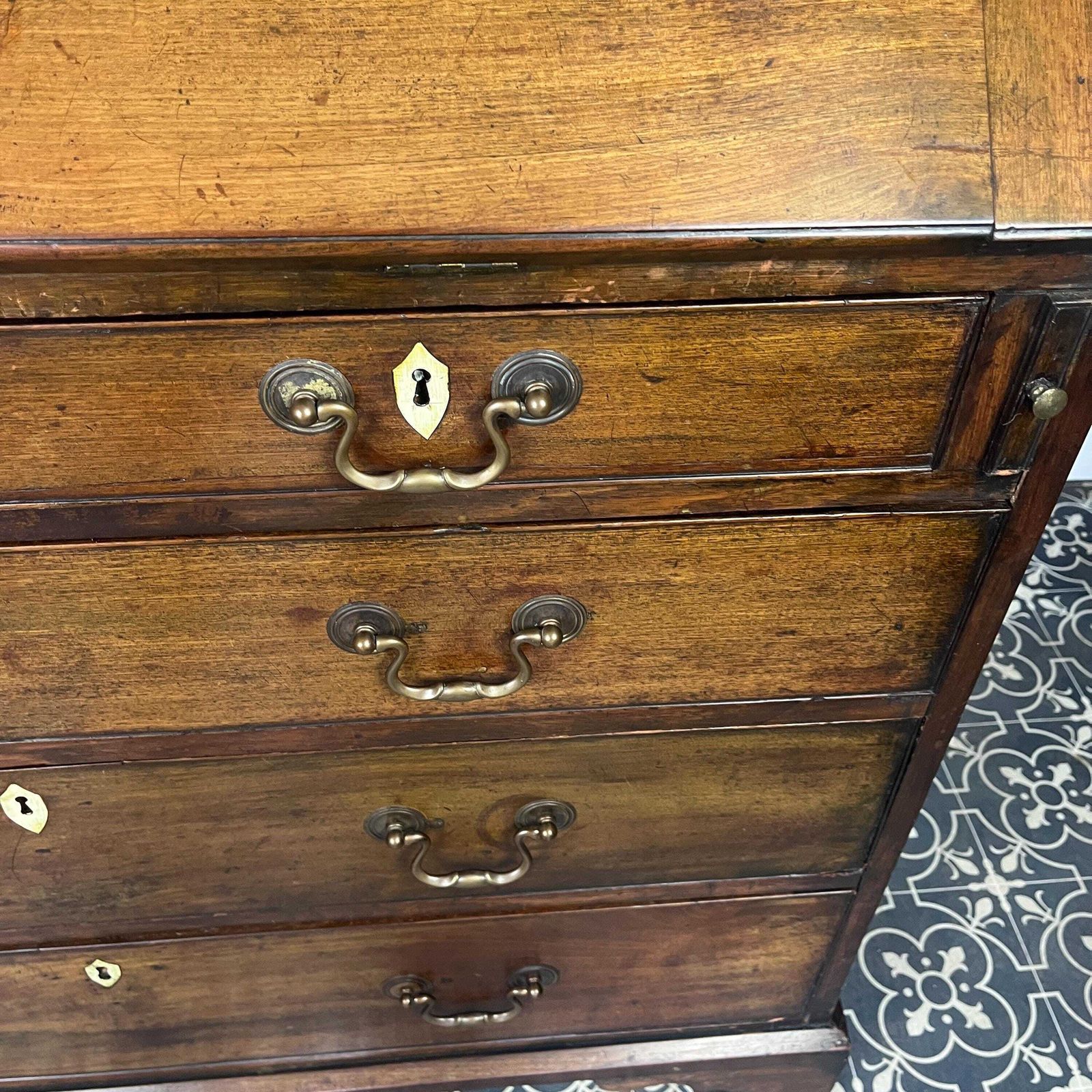 Antique Georgian Mahogany Bureau, Study Furniture, Drawer Desk, Mid  18th Century Cabinet, Library Interior Decor, Period Home photo buy