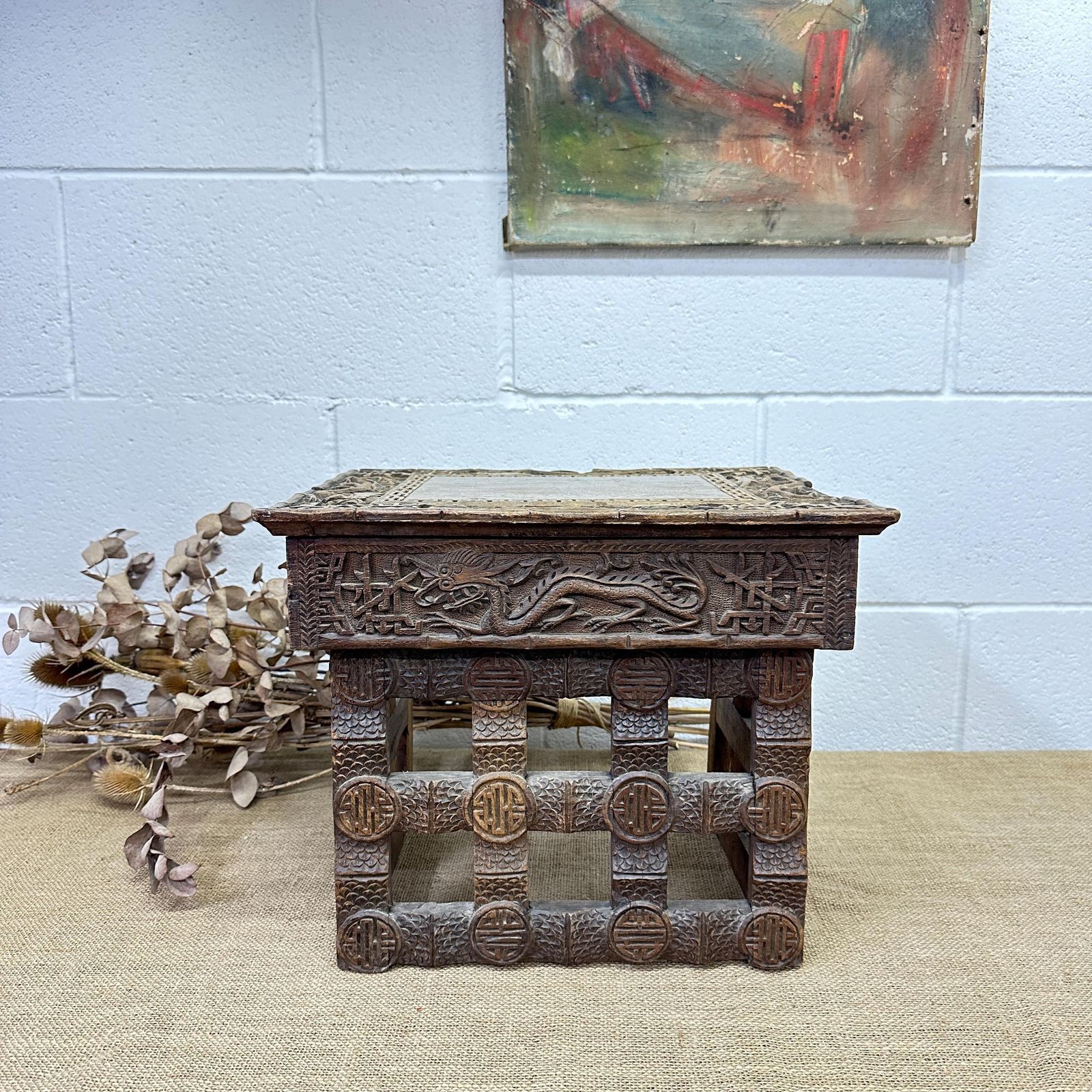 Chinese Antique Hardwood Scribe Campaign Travelling Table photo furniture