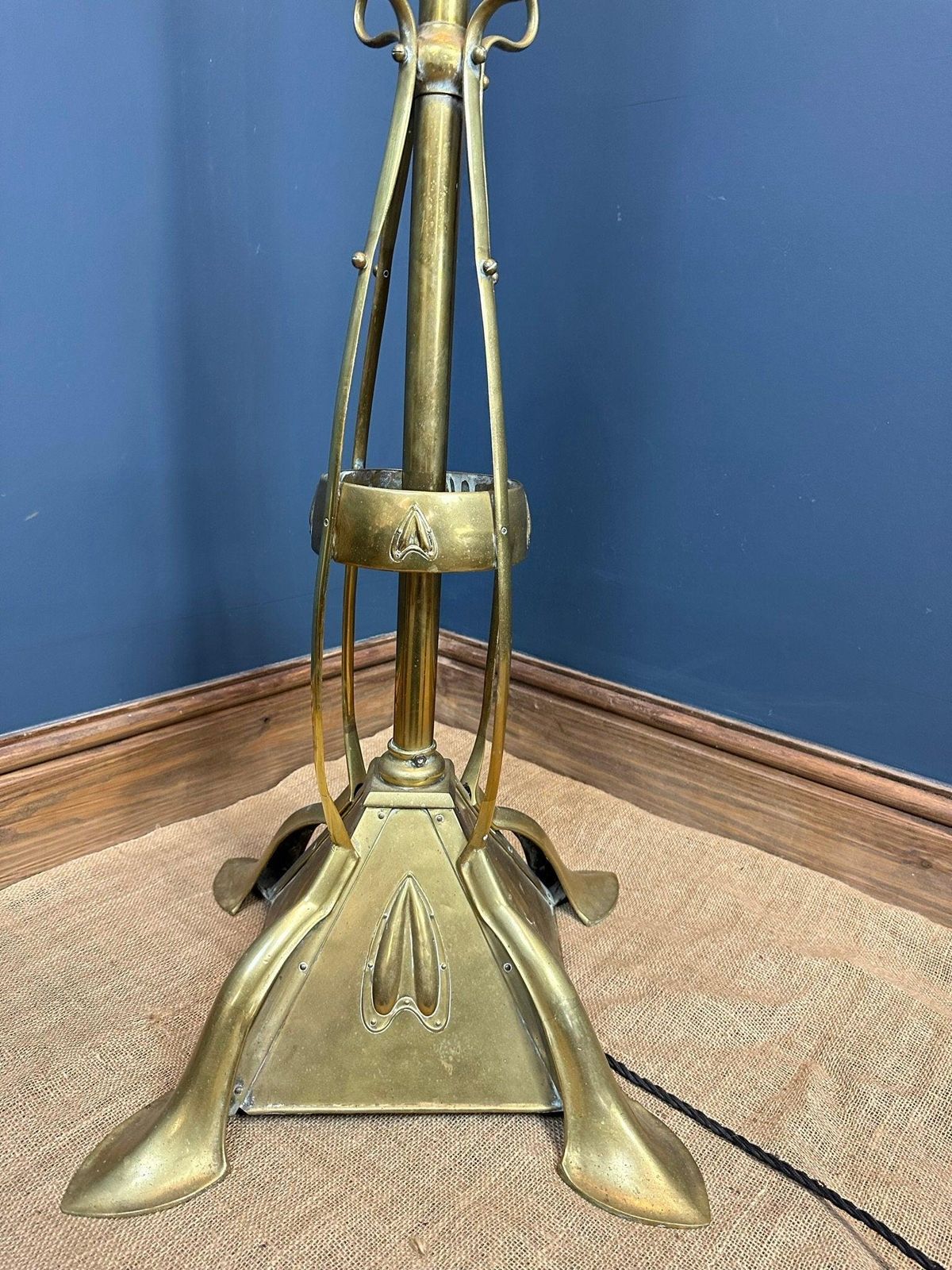 Antique Art Nouveau Brass Standard Lamp photo 875.0