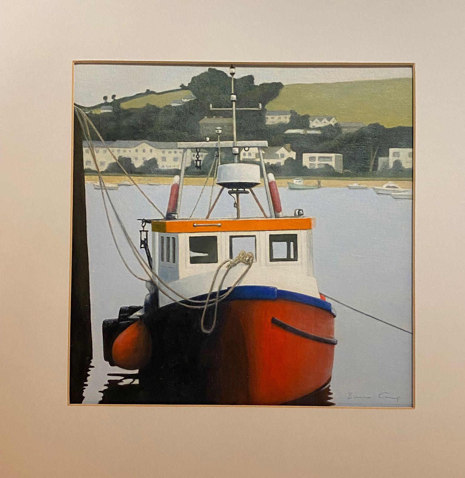 Pair Of Large Paintings Of Fishing Boats photo 480.0