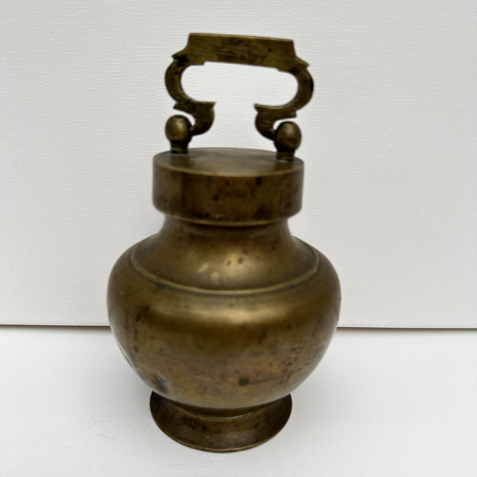 Antique Religious Brass Copper Holy Water Hinduism Shadu Kamandal Ganga Jal Pot