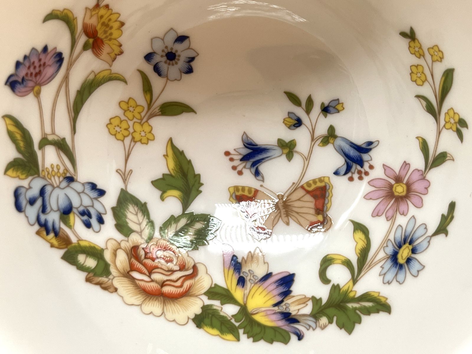 Aynsley China Oban Shape Cottage Garden Pale Green Cabinet Tea Cup & Saucer Duo. photo 50.0