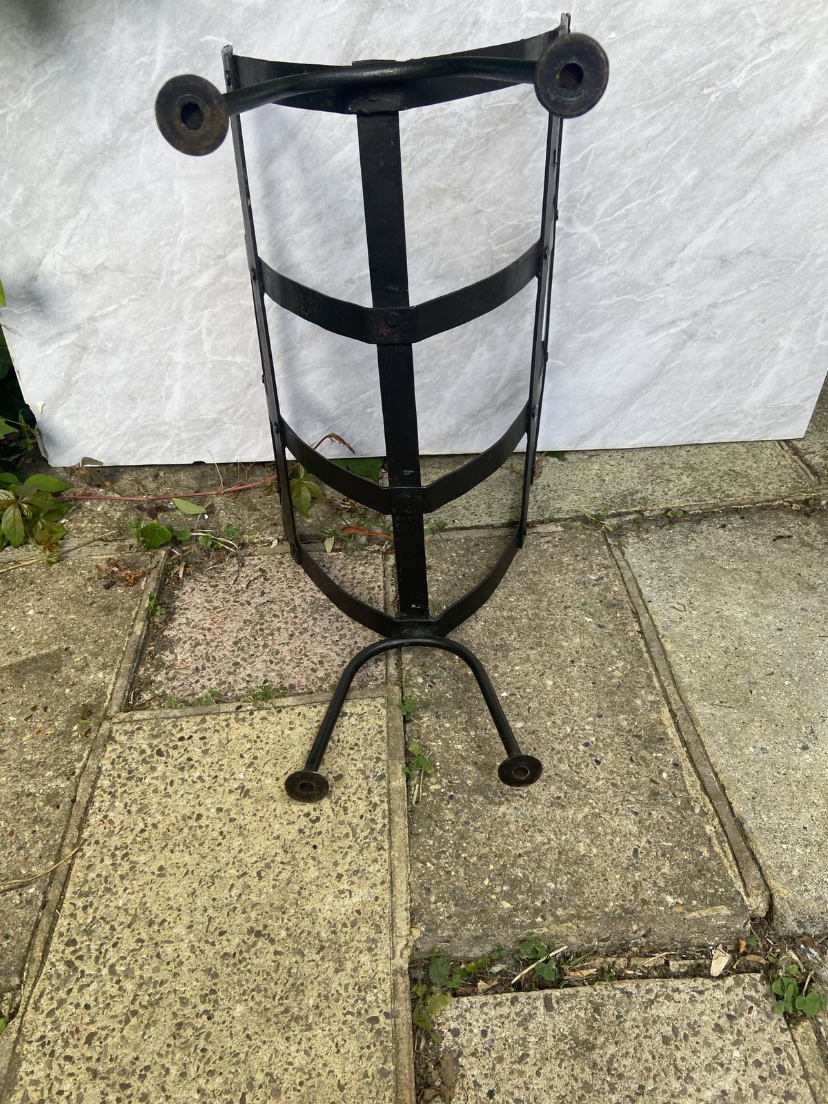 Extremely Rare Vintage French Brutalist Iron Magazine Rack photo furniture