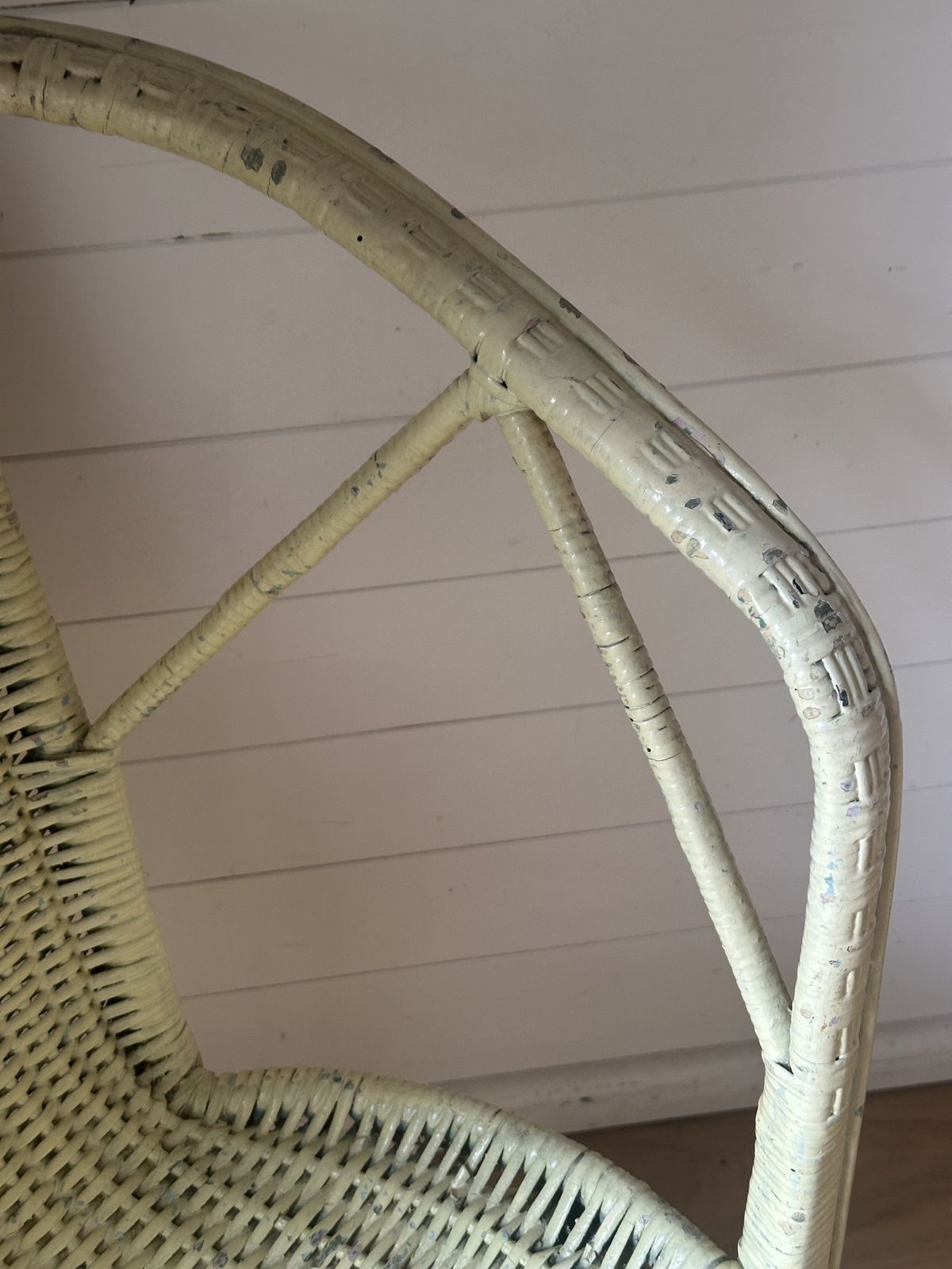 Lovely Old French Yellowwicker Chair photo Furniture