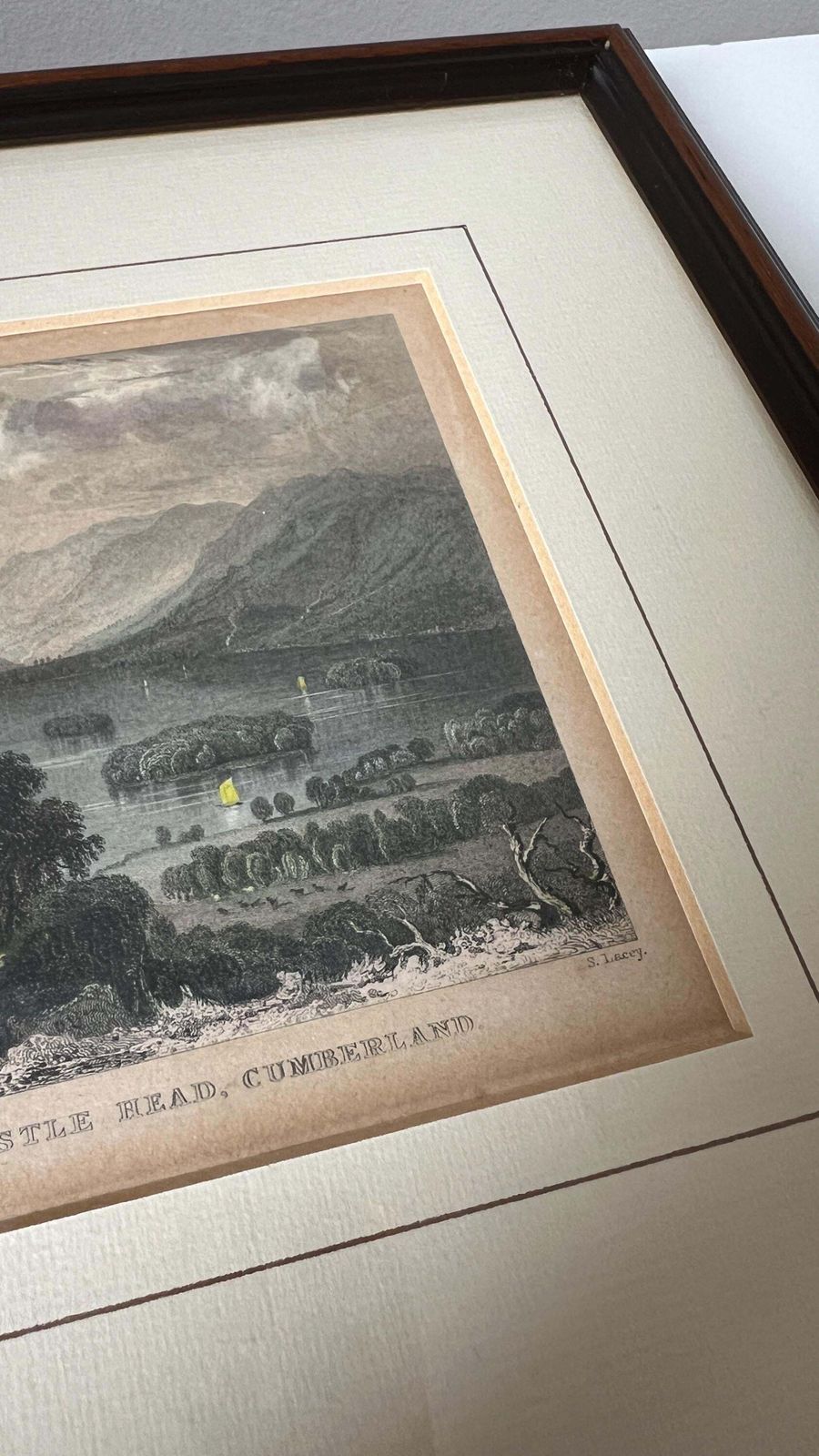 1834 Hand Coloured Engraving Of Derwent Water By Thomas Allom & R. Lacey photo buy