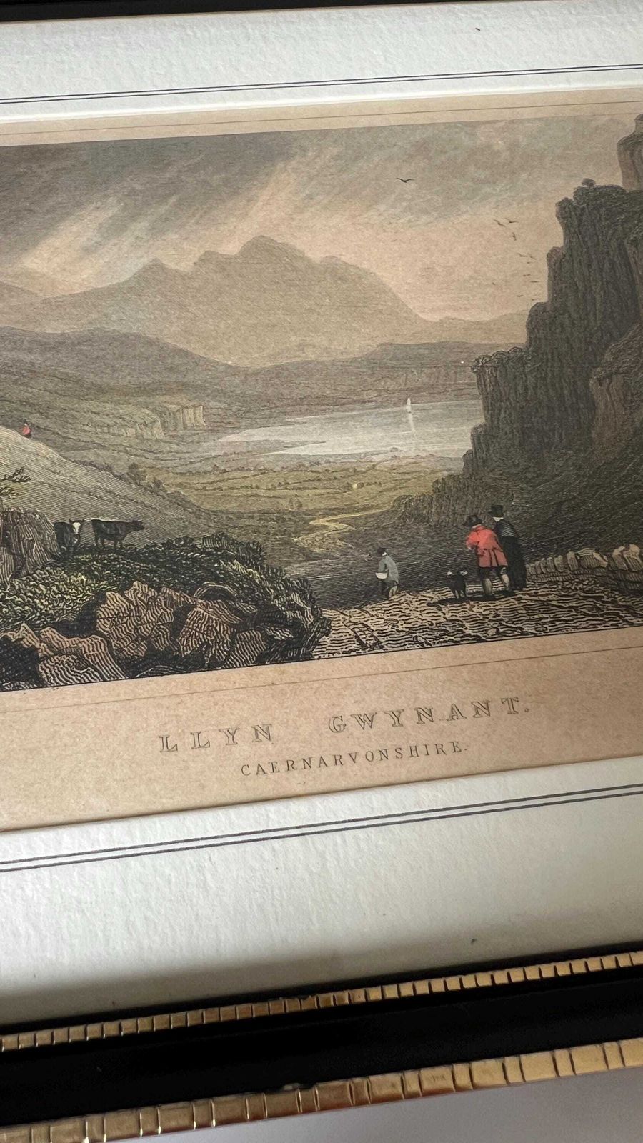 Antique 1800s Engraving Of Llyn Gwynant, Caernarvonshire By John Charles Varrall After Henry Gastineau photo Art