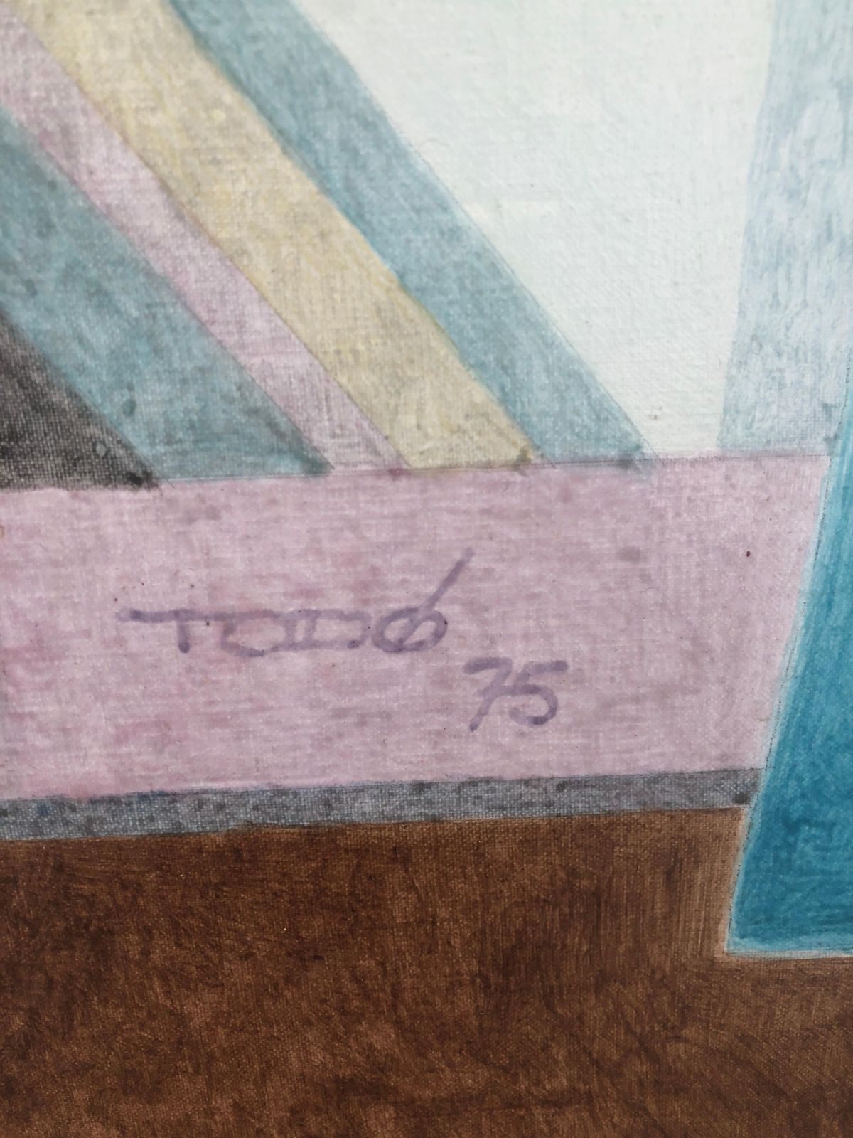 Francesc Todó – Spaans Geometrisch Stilleven, Constructivistisch Mediterraan Modernistisch Schilderij, 1975 photo furniture
